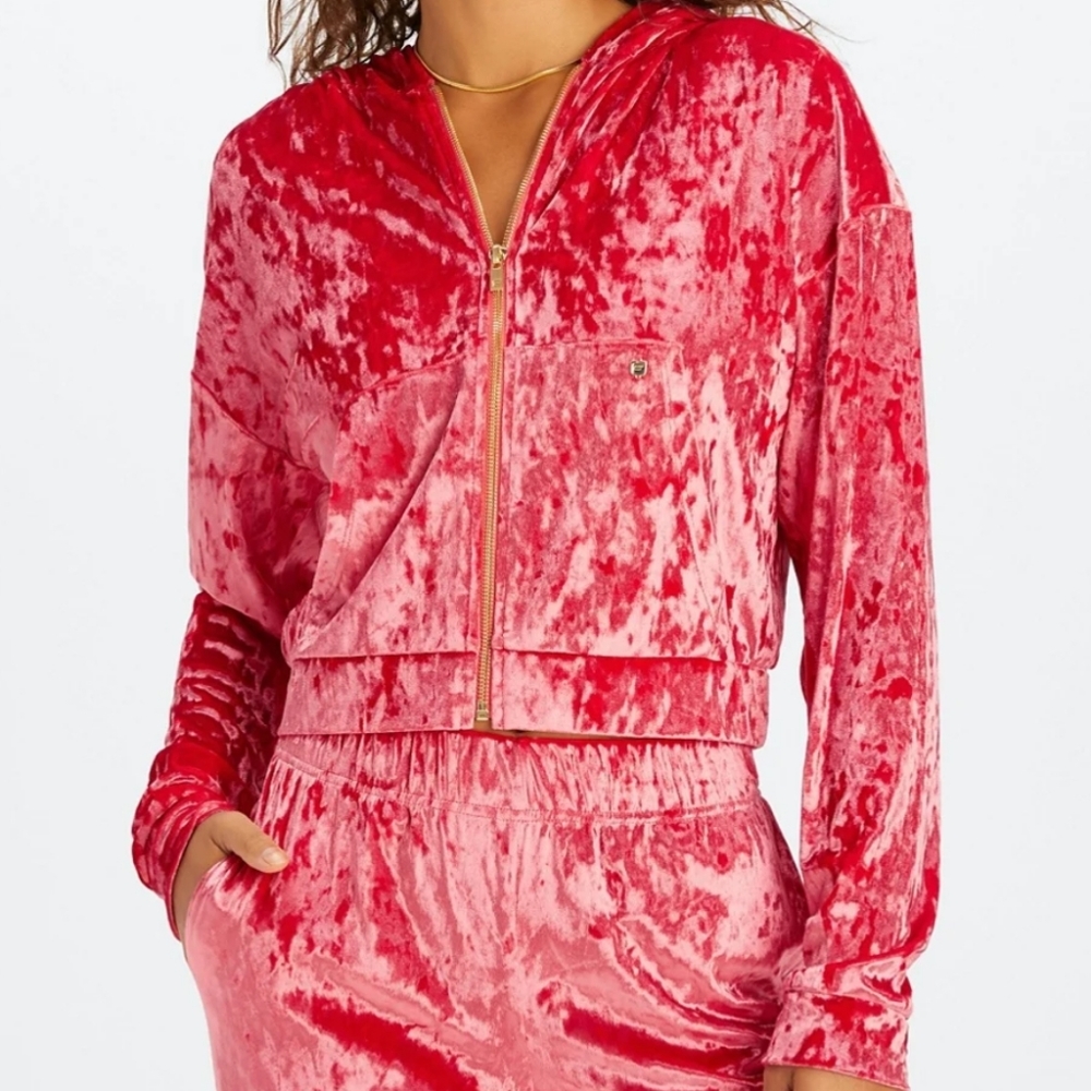NWT! Fabletics Crushed Velour Zip Up Hoodie